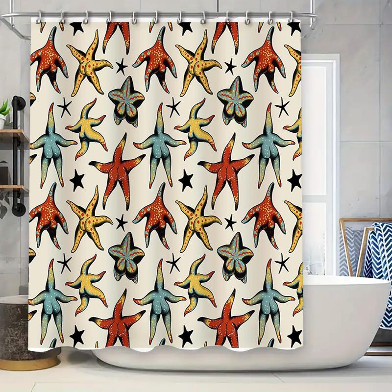 

Coastal Shower Curtain Set Beach Themed Bathroom Decor Ocean Wave Pattern Waterproof Fabric Liner Modern Home Decor Seaside Vibe W60H190(CM)-1 Pcs