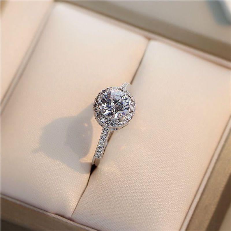 Cheap Ring Sterling Silver Moissanite Ring One Carat Ring Lady Ring Proposal Ring Engagement