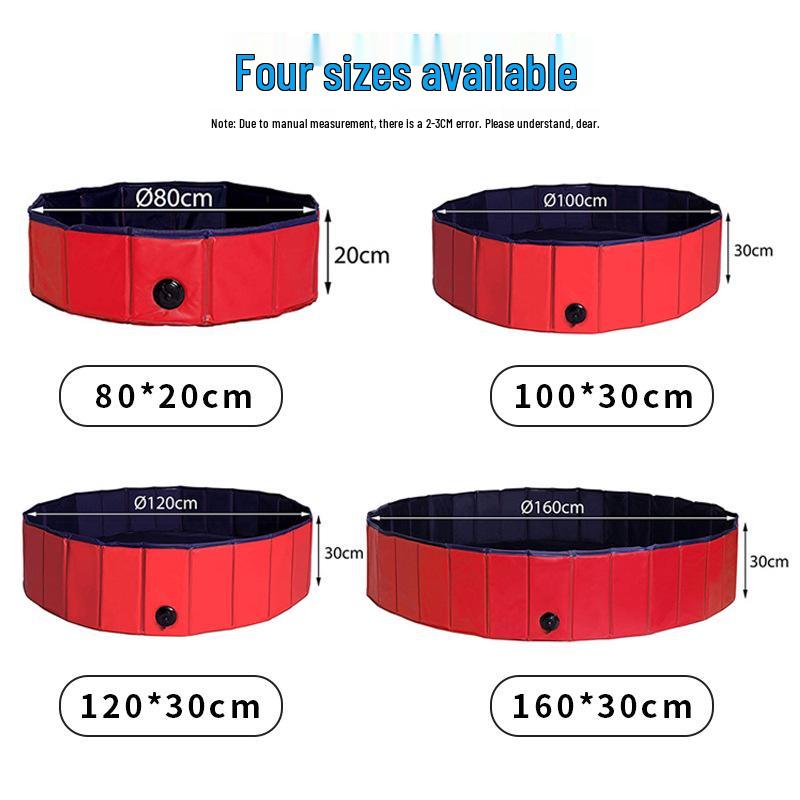 PVC Thickened Foldable Pet Pool: Portable Outdoor Dog Bath Tub