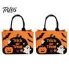 Trick Or Treat Candy Holder Halloween or Bag, Felt Goodie Bag with Pumpkin Ghost Patches, Child-friendly Large Tote for Kids, Party Favor, Haunted