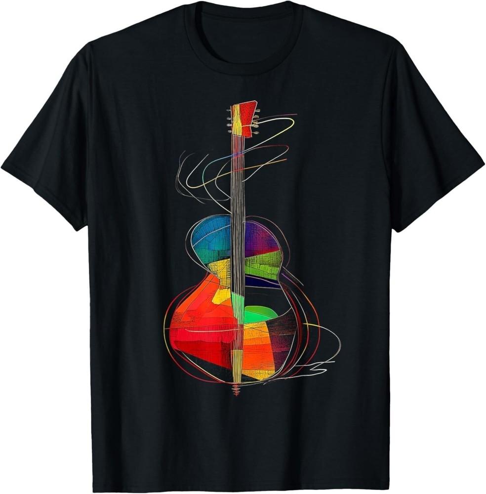 Guitar Art Tee; Music Instrument Illustration; Artistic Graphic Unisex T-Shirt XXXXL