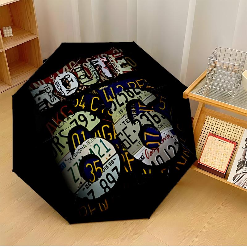 

Route 66 US Flag & Motorcycle Printed umbrella windproof folding umbrella portable sun and rain umbrella suitable for gifting