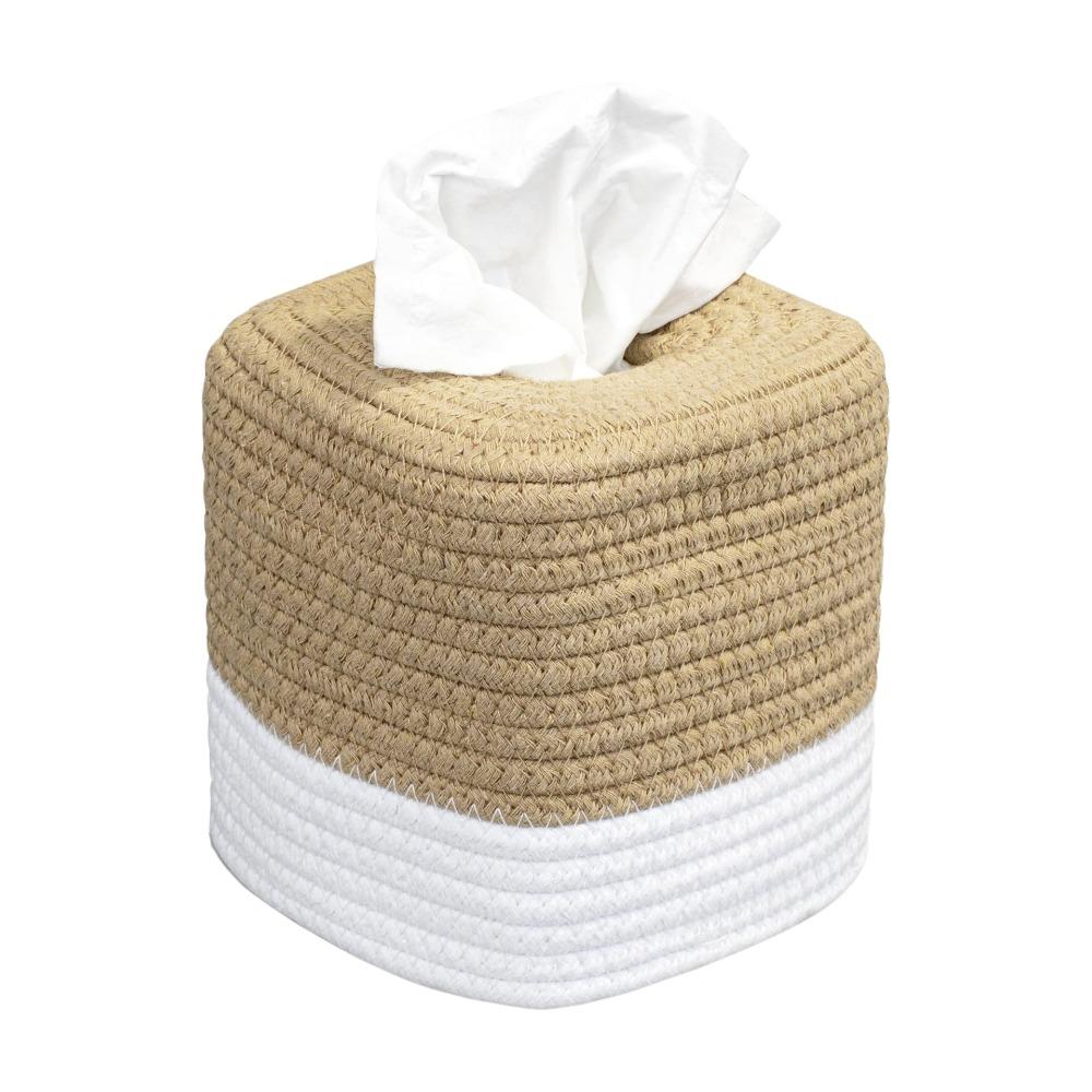 Rustic Woven Tissue Box Hand-woven Napkin Storage Box Minimalist Tissue Box Office Style 3