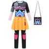 Kids Girls Anime Cartoon POP Singer Super Star Printed Jumpsuit Bag Set Halloween Cosplay Costumes