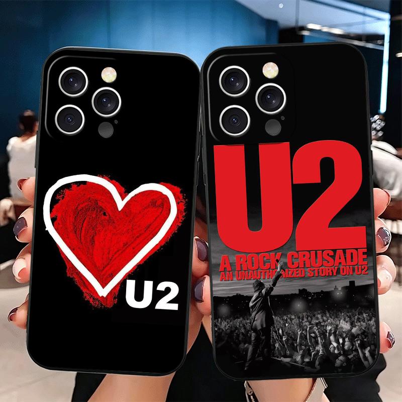 U-U2 Rock Band Soft Phone Case for iPhone 16 16E 17 Air 15 Pro Max 14 Plus 13 Mini 11 12 7 Black Cover Back Shell
