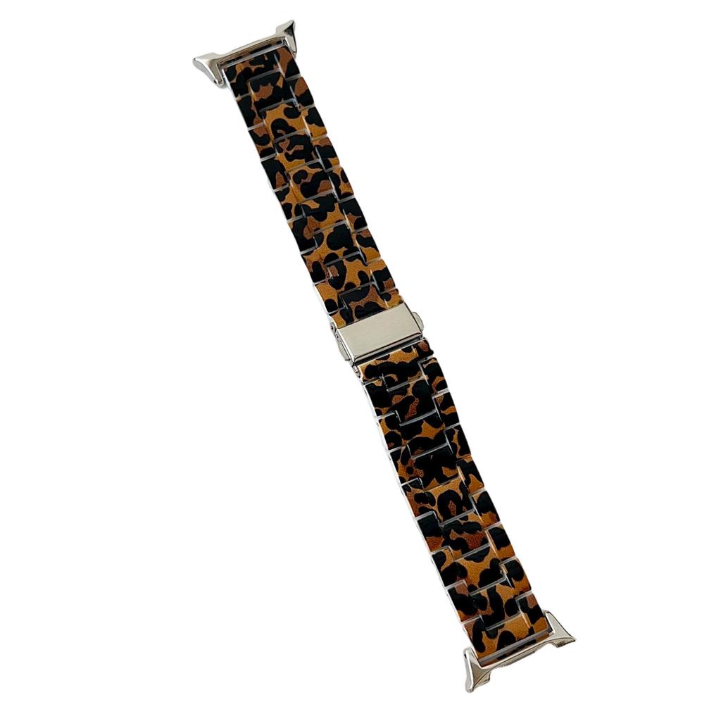 PC-Uhrenarmband mit Leopardenmuster für Samsung Galaxy Watch8 44mm/40mm/8 Classic 46mm Ersatzarmband mit Metallschnalle