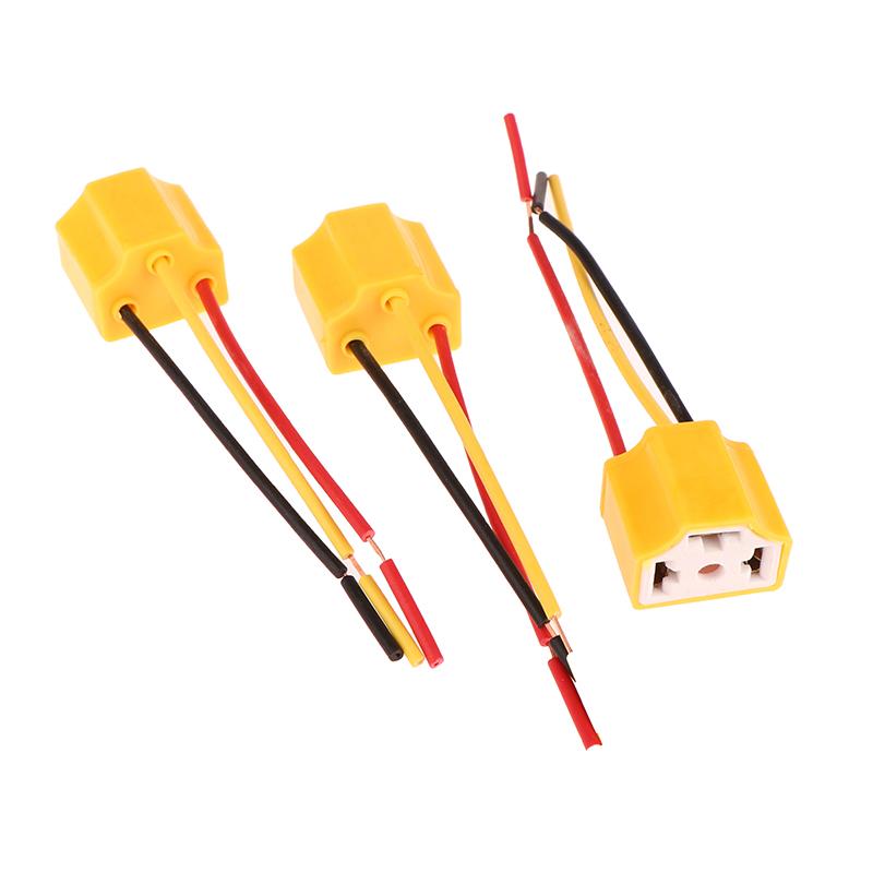 5Pcs Car Headlight Ceramic Socket Connector H4 Ceramic Plug Heat Resistance Headlight Wiring Harness Plug Adapter H4 Socket