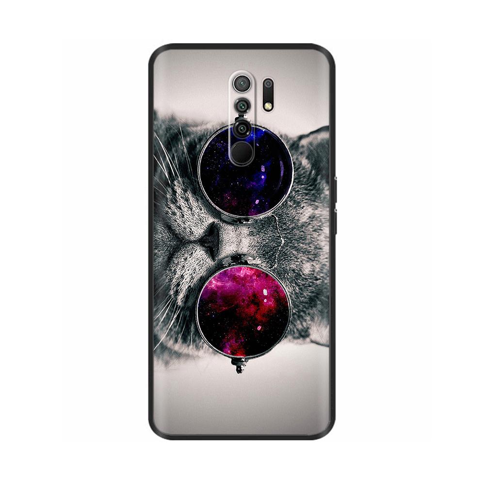 Silicon Case for Xiaomi Redmi 9 Redmi9 Case Back Cover Coque Funda Shell Soft Black TPU Cute Cartoon Phone Bag Bumper Protective