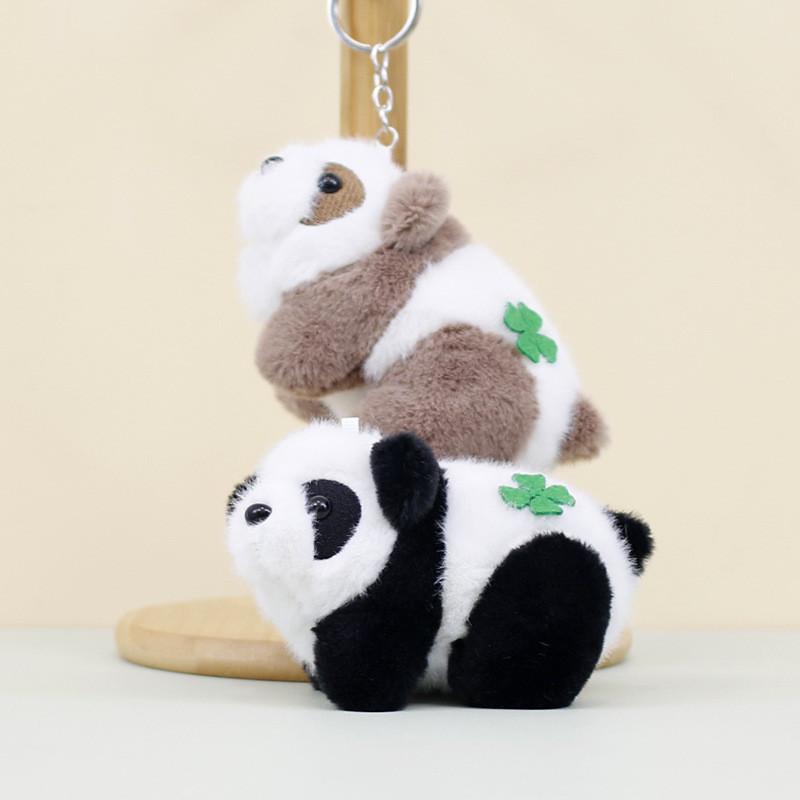 Adorable Realistic Panda Plush Keychain Stuffed Animal Souvenir With Short Plush