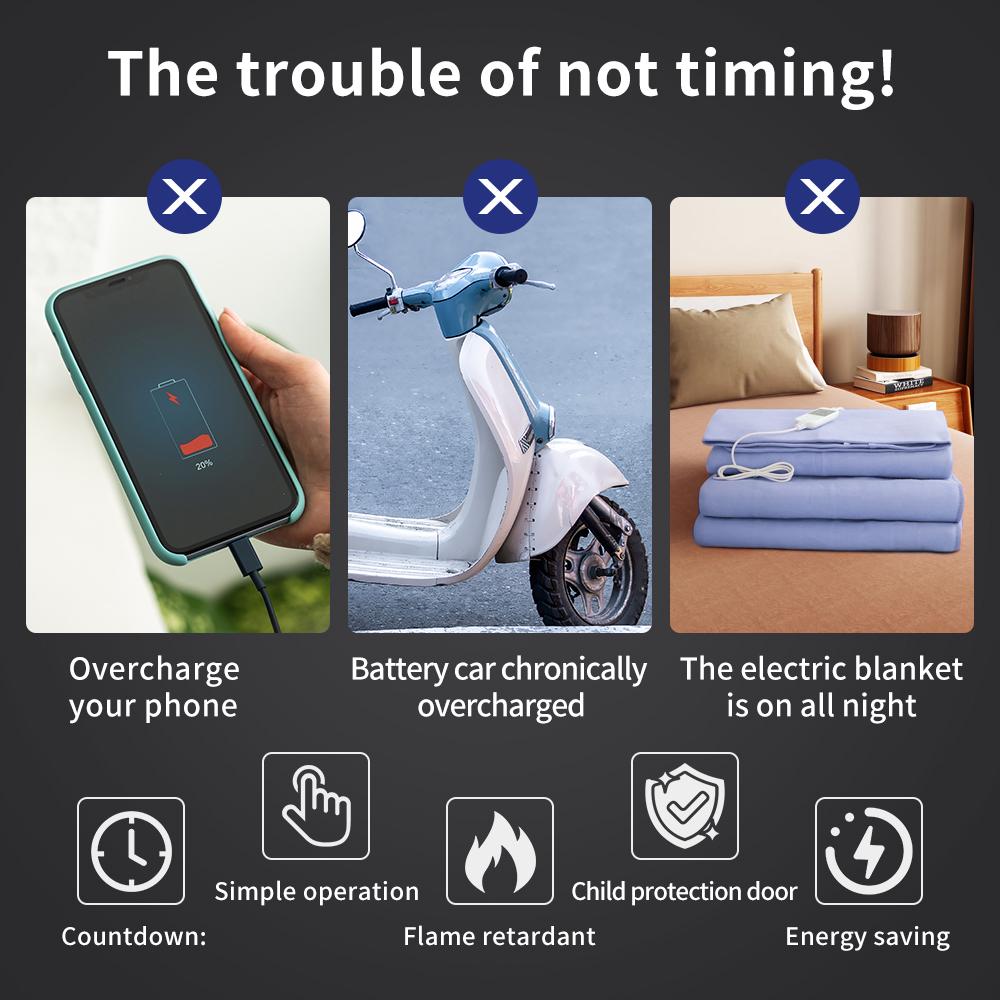 3680W 16A  Automatic Timer Switch Charger Countdown Timer Socket Automatic shutdown 10m-12h Adjustable