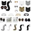 Katzen Cosplay Kostüm Fuchsmaske+Schwanz +Handschuhe Set Halloween Kostüm Zubehör Wolf Therian Themenparty Verkleidung Requisiten Zubehör