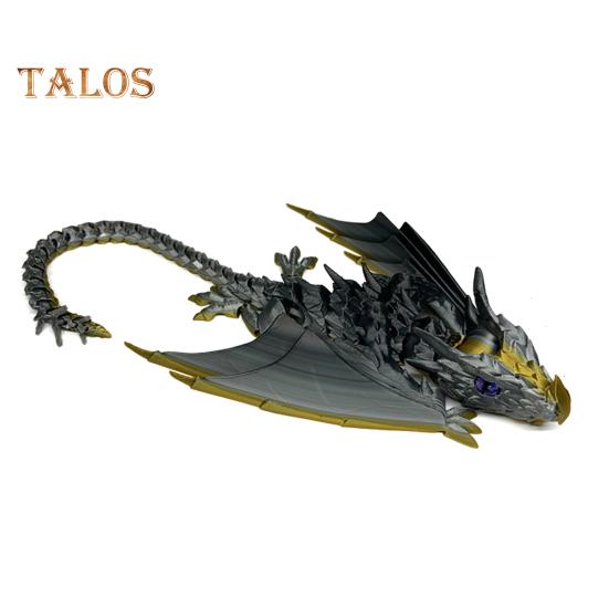 3D-gedrucktes geflügeltes Drachenornament, flexibler, beweglicher Drache mit Flügeln, Zappeldrachenspielzeug für die Schreibtischdekoration im Homeoffice und zum Stressabbau