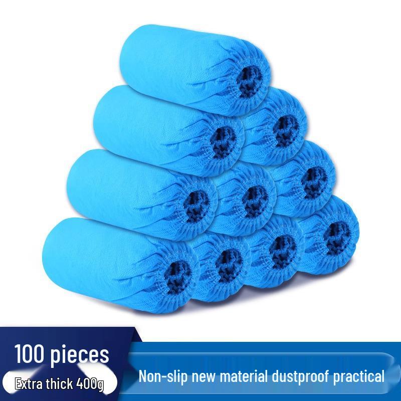 WZR Waterproof Non-Slip Disposable Shoe Covers: Durable, Thick, Dustproof, One Size Fits All for Indoor Use
