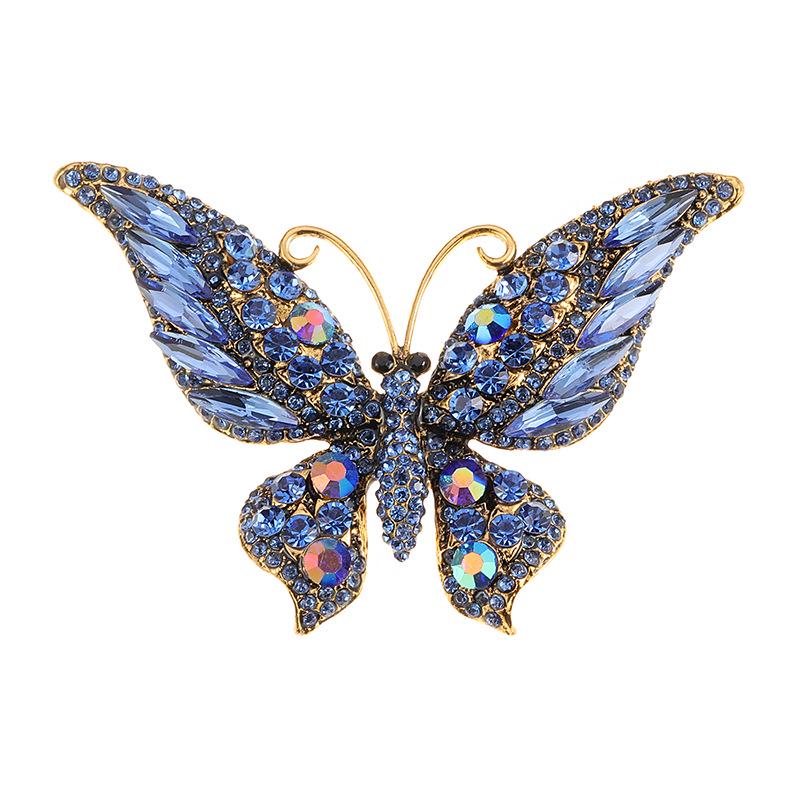 Colorful Rhinestone Butterfly Brooch Pin - Crystal Insect Shoe Decoration
