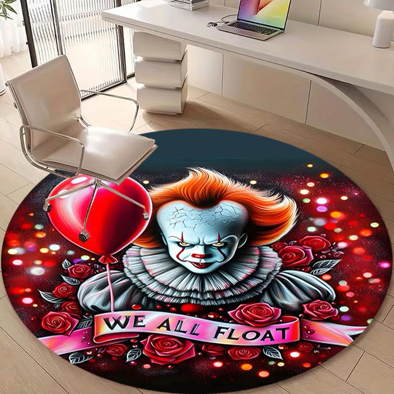 1pc Pennywise2 Design Printed Area Round Carpet for Bedroom Living Room Home Decor Rugs Mat Non Slip Mat Rug for Bedside