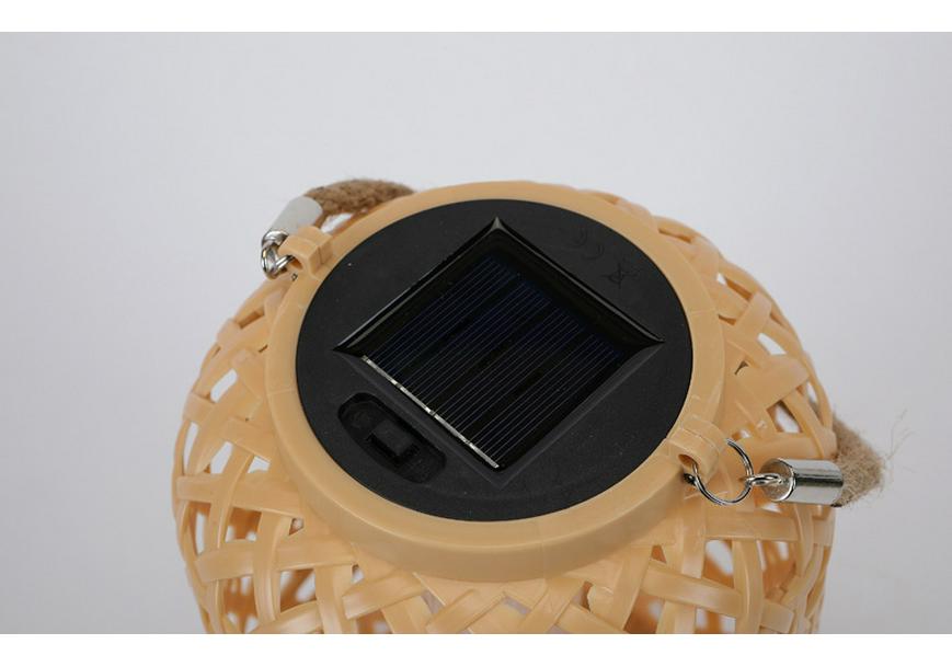 Solar Chinese Bamboo Rattan Weave Lantern - Spring Festival Outdoor Hanging Decoration for Balcony, Garden, and Courtyard.