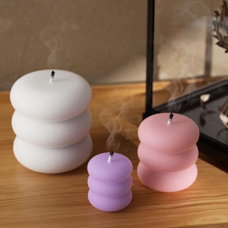 Silicone Mold for Candle Making 3D Round Resin Crafting Moulds Silicone Texture Suitable for Aesthetic Room Decors