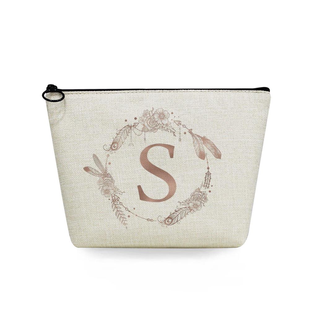 Women Circular letter Print Cosmetic Bag Toiletries Organize Travel Storage Case 6751 KTB
