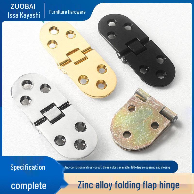 Zinc Alloy 180° Flip-Up Folding Hinge for Invisible Half-Round Countertop or Dining Table Cabinet.