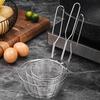 Round Wire Fry Basket with Pot Rim Hook Oil Draining Fry