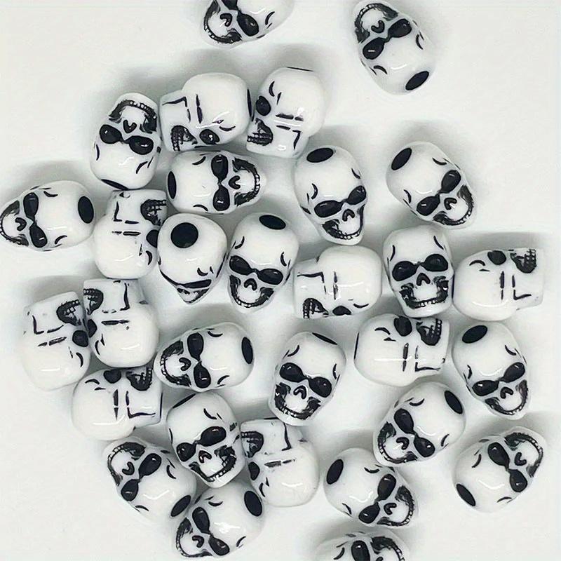 50pcs Halloween Instagram hollow skull acrylic beads for bracelet necklace jewelry making acrylic beads Halloween Decoration