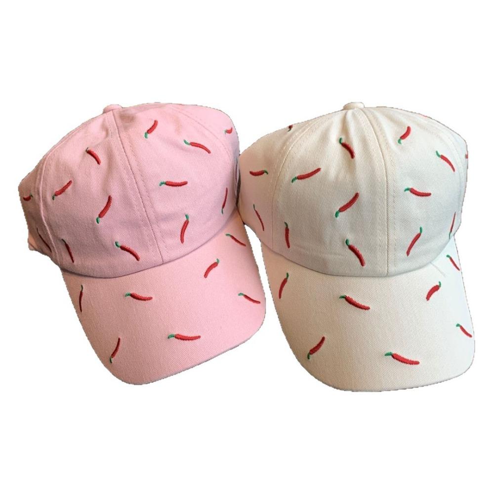 Sunscreen Chili Embroidered Baseball Cap Creative Cotton Baseball Cap Red Pepper Hat  Summer