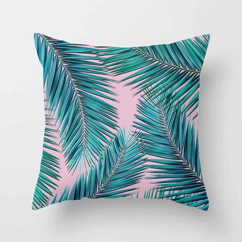 Tropischer Blatt-Kaktus-Monstera-Kissenbezug, 45 x 45 cm, Polyester, Kissen, Sofa, Heimdekoration, Dekoration, dekorativer Kissenbezug