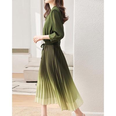 Dme Chiffon Gradient Print X-Line Midi Dress