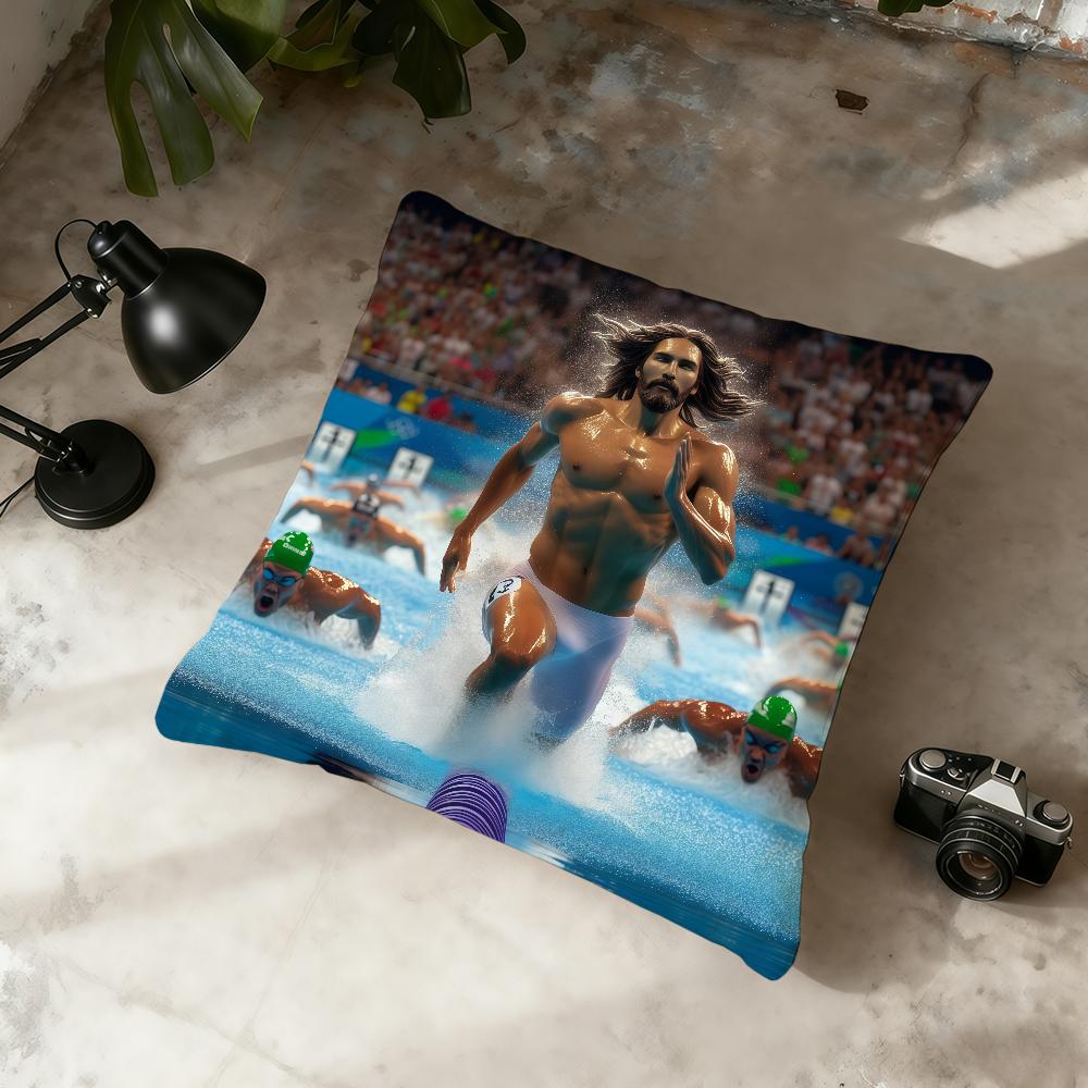 Cool Jesus Swimming cushion cover Home Office Convenient Nordic Simplicity Hit With Zipper Cushion Cover