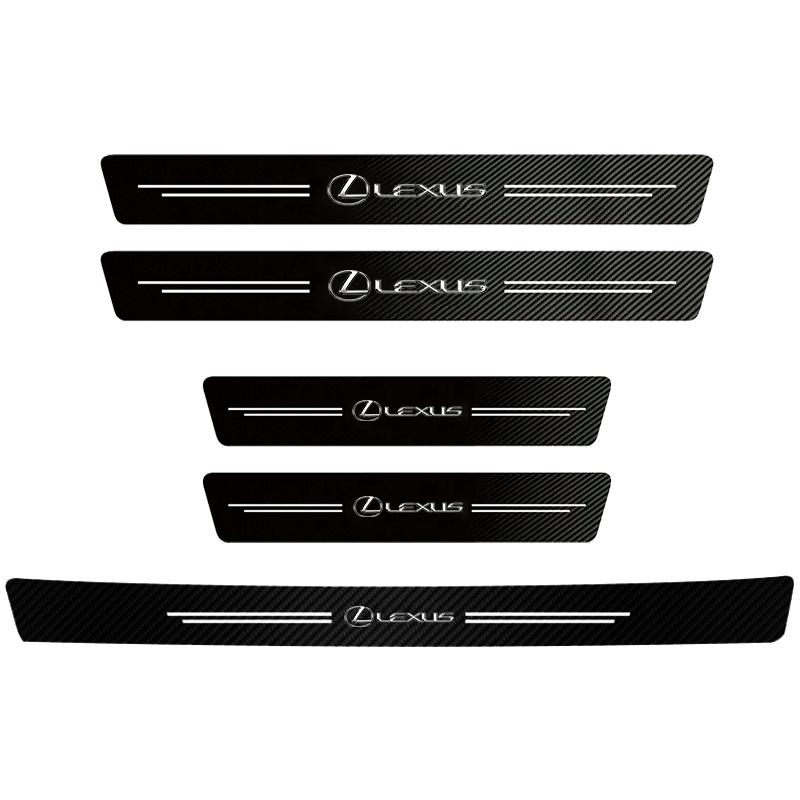 Car Door Carbon Fiber Sill Protector Stickers For Lexus RX330 IS250 Ct200h ES300h RX350 IS300h NX300h RX400h ES350 GS300 UX LX