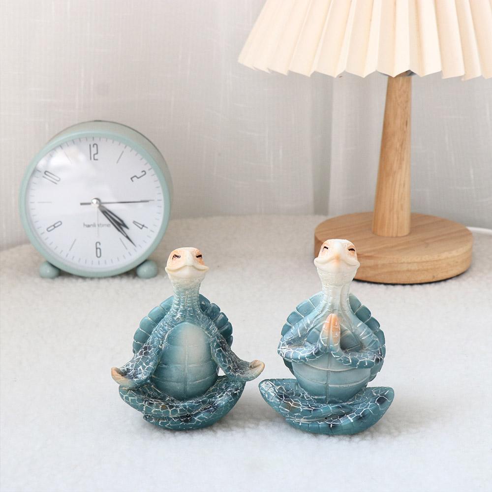 Resin Crafts Yoga Meditation Simulated Turtle Garden Statue Desktop Ornament Sea Turtle Figurine