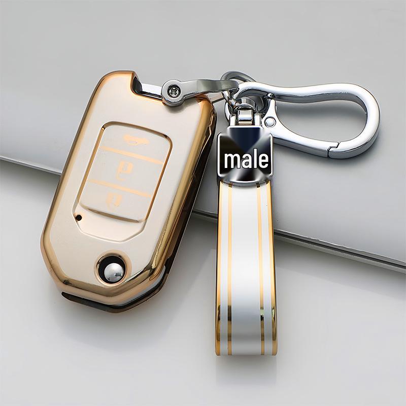 Flowing Sand Champagne Gold Car Key Cover for 2-3 Button Honda Vezel, XRV, CR-V, Spirior, Accord.