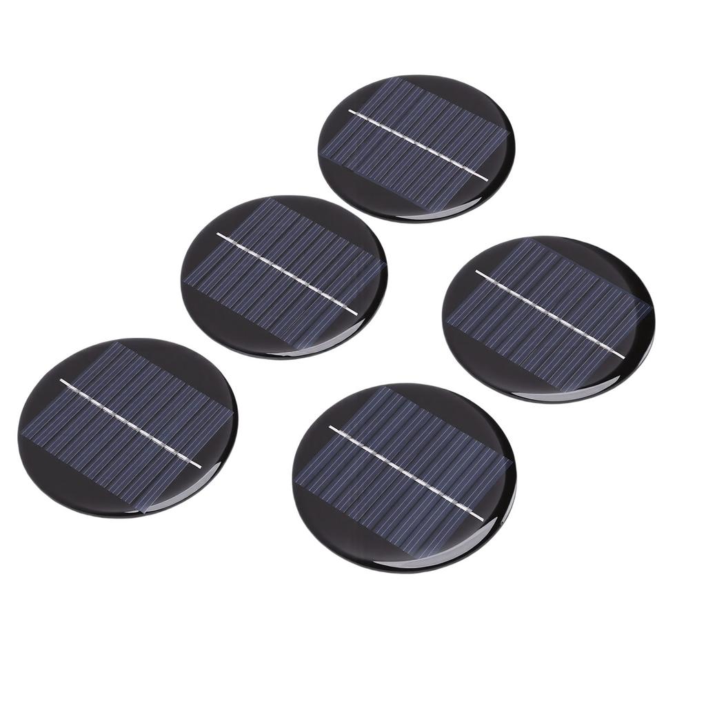5pcs Round Solar Panels 0.28W Round Monocrystalline Silicon Solar Cell Panels for Small Electronic Devices