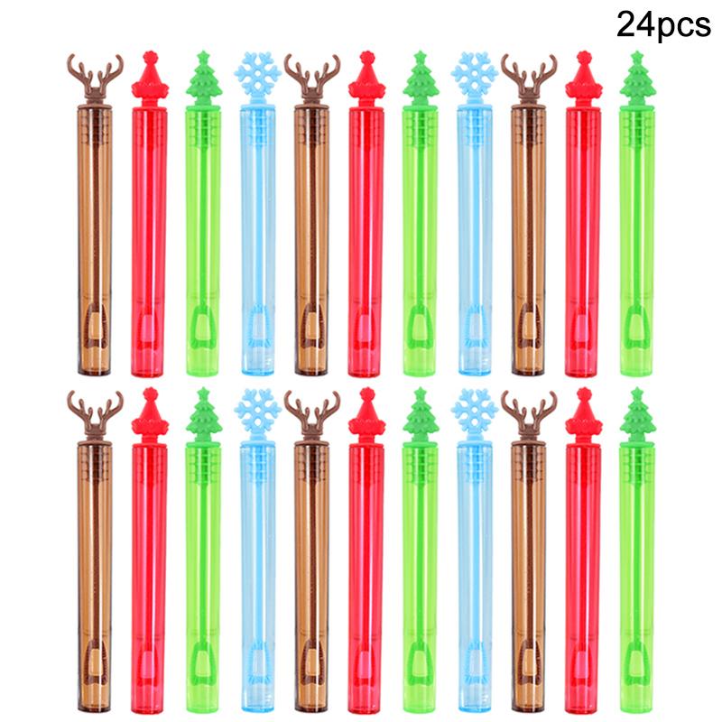 12/36Pcs Christmas Bubble Wand Soap Tube Empty Bottle 2025 Christmas  Decor New Year Kids Gift Kids Birthday Party Favors Toy