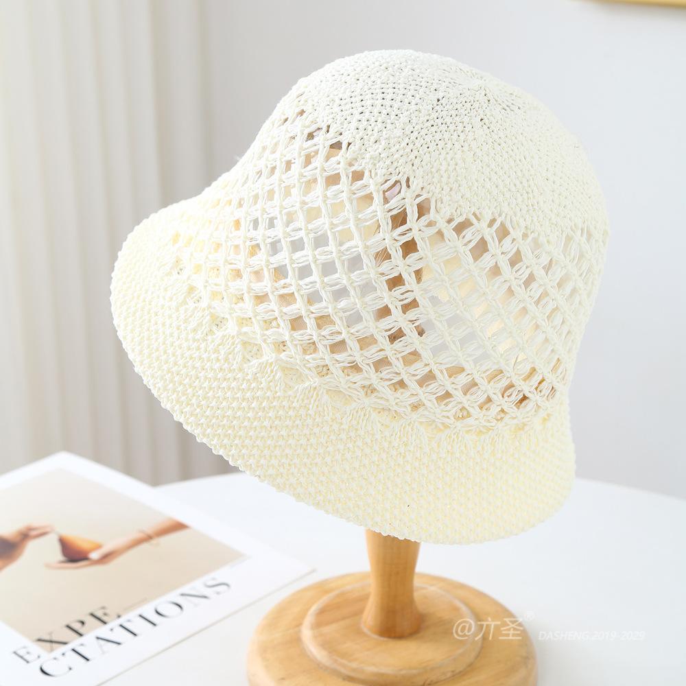 Nowy styl słomkowy kapelusz na wyjścia, lekki i przewiewny kapelusz typu bucket hat, elegancki kapelusz bucket hat damski letni