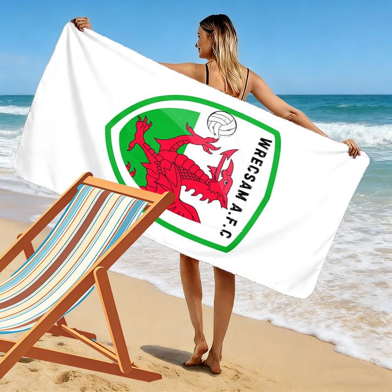 Wrexham AFC Print Beach Towel, Large Soft Quick Dry Towel for Beach Camping Swimming
