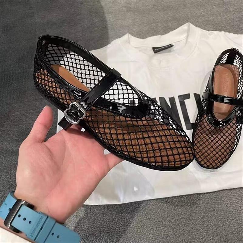 Summer Hollow Out Flat Mary Jane Shoes Women Comfort Soft Sole Slip On Ladies Outdoors Party Dress Shoes