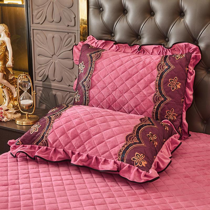 2pcs Crystal Velvet Pillowcase Solid Color Winter Warm Pillow Cases Decor Home Pillow Covers Bedding