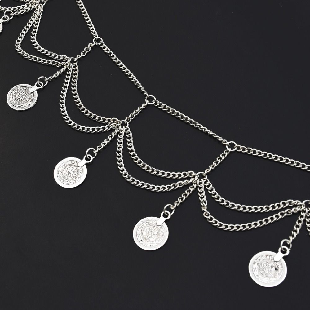 Jewelry Metal Body Chain Coin Pendant Belly Dance Body Chain Vintage Tassel Waist Chain Beach