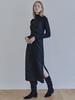 Avang Black Shirring Long Dress -Black