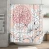 Luxury Bathroom Shower Curtain Floral Design Waterproof Fabric Decorative Home Decoration Size Customizable with Rings Set