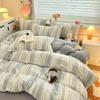 Bunte gestreifte Baumwoll-Bettbezug Jungen Mädchen Schlafzimmer Grau Dick Wendbar Bettdeckenbezug Einzelbett Queen Bettwäsche Kein Kissenbezug