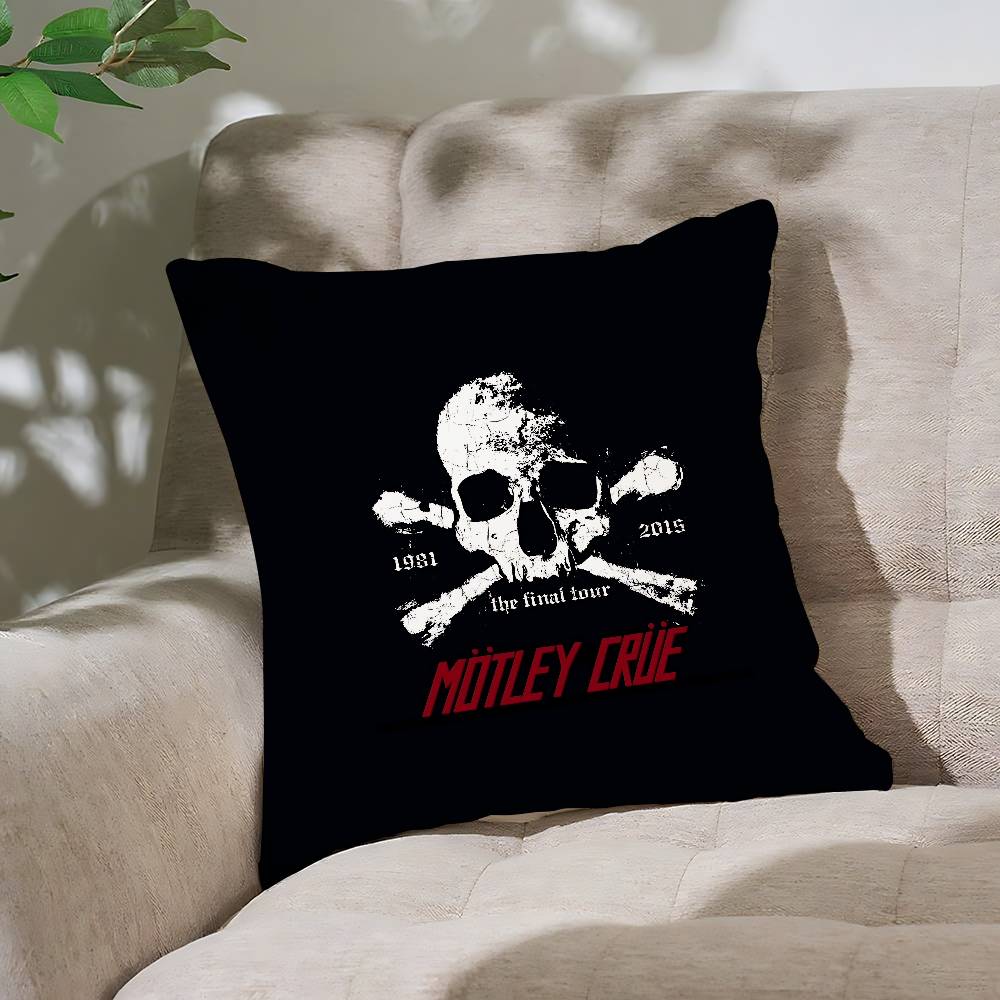 Band Motley-Crues-Retro Pillow Case Cushion Cover Soft Cute Throw Pillow Case For Car Sofa Pillowcase Polyester With Zipper