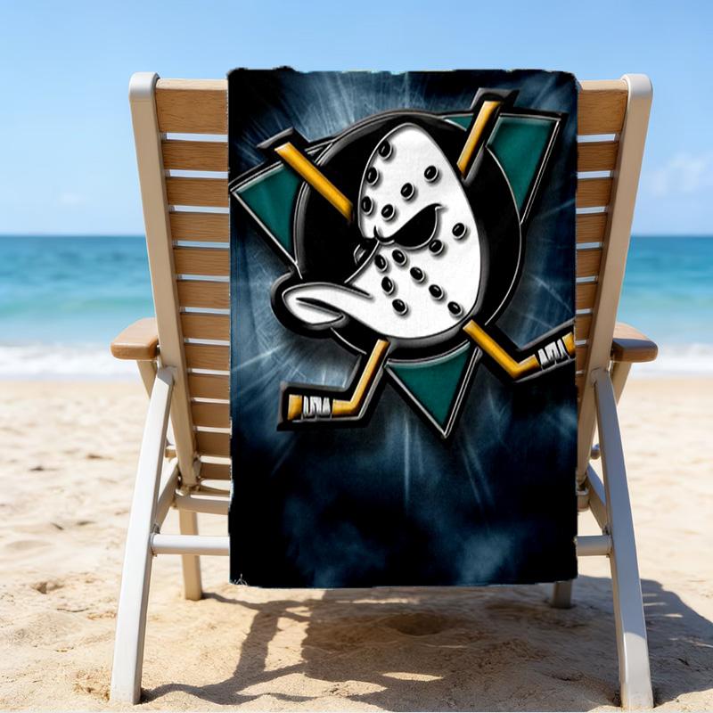Asciugamano da Spiaggia in Microfibra Anaheim Ducks Hockey Team, Leggero e Asciugatura Rapida, per Viaggi Estivi, Essenziale per la Spiaggia, Piscina all'Aperto
