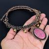 Rhodonite Necklace, Gemstone 999 Copper Wire Wrapped Necklace, Handmade Jewelry, Birthday And Anniversary Gift For Her