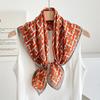 Chessboard Plaid 71CM Cotton and Linen Silk Scarf Small Square Scarf Women's Spring and Autumn Summer Thin Scarf Scarf Linen Headscarf Belt