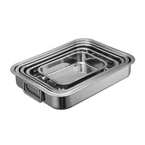 Stainless Steel Baking Tray Heavy Duty Turkey Roasting Pan Oven Flat Rack Induction Roast Tray for Chicken Vegetable Lasagna