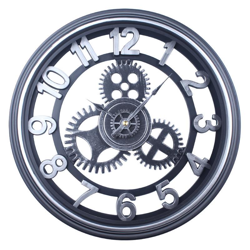 38CM Retro Industrial Style Gear Decoration Bar Cafe Wall Decoration Pendant Internet Cafe Gear Clock Background Wall