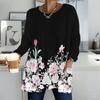 Plus Size Ladies V Neck Long Sleeve Pullover Soft Loose Tops For Daily Errands And Relaxation Wear