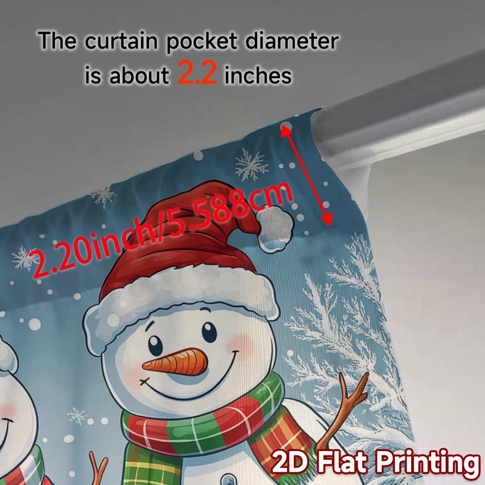 2pcs,Curtains Cute Snowmen Christmas Winter_a Contemporary Popular Curtains Versatile Polyester Curtains Decorations Outdoor Use